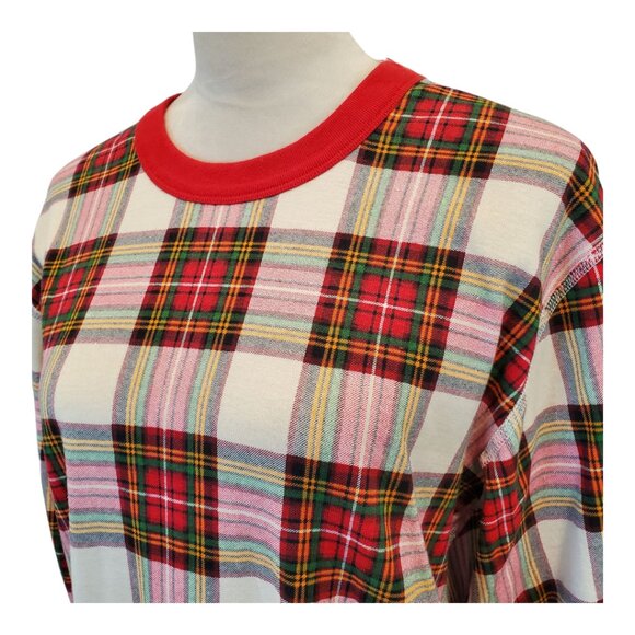 HANNA ANDERSSON SZ L Unisex Adult Holiday Plaid Long John Pajama Top - Picture 2 of 11